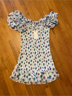 LoveShackFancy Kodie Mini Dress deep cotton candy